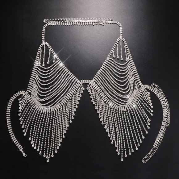 NEW Sparkling Bling Swarovski Crystal Rhinestone Halter Top + FREE Gift! - Picture 4 of 5